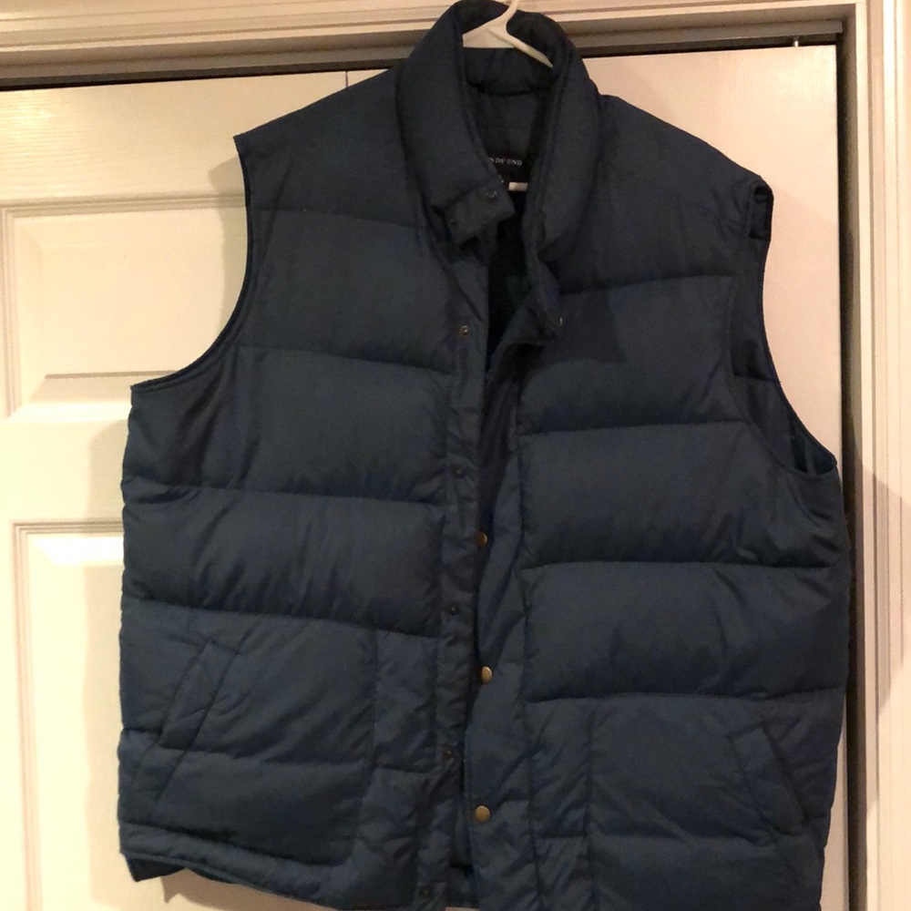 Lands End Navy Down Vest